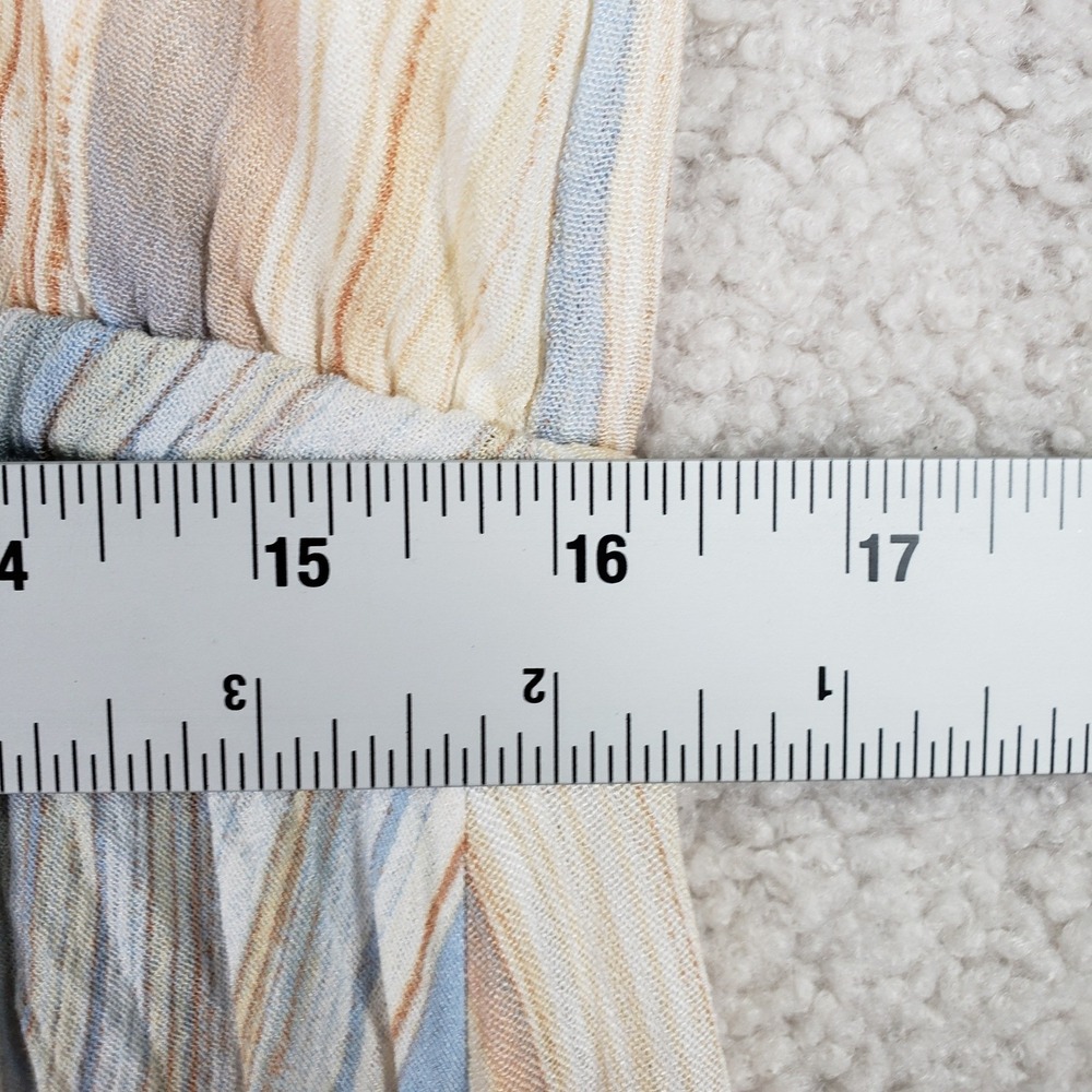 Torrid Stripe Gauze Walkthru Maxi Dress Womens 00 M/L Tan Boho Flutter Sleeve - Picture 7 of 10